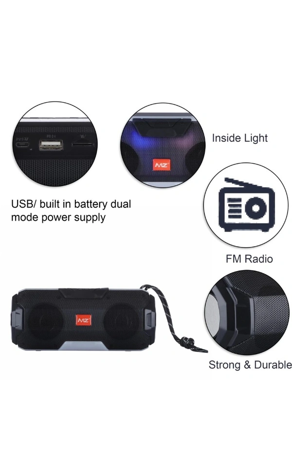 MZ Speakers,DJ Bluetooth Output Power 4.5x2/2200mah/input DC5v - Black, MZ.A006