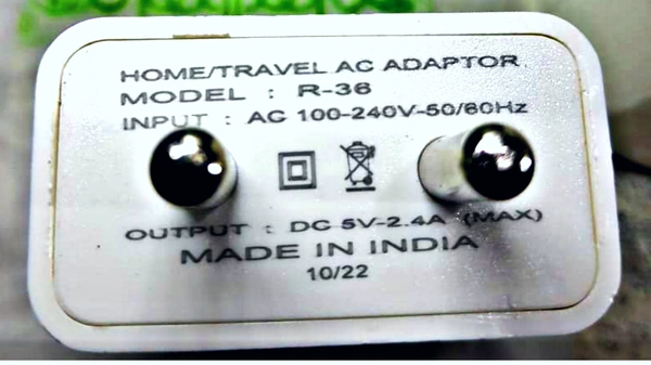 Lcbon USB D Charger Output-DC5V 2.4 Amp/Model R36 In India  - White, R-36