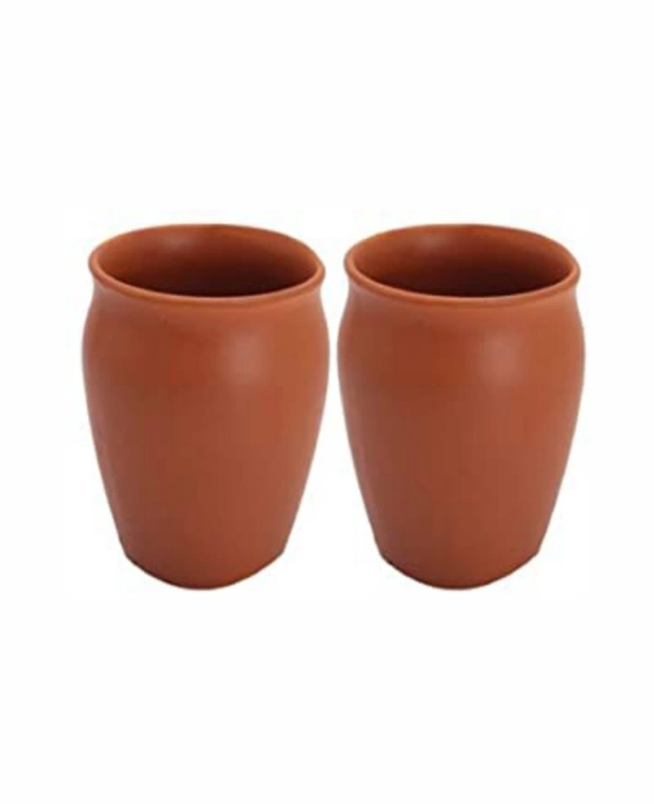 Kullad (Set of 2 ) Ceramic Tea Mugs Cups Coffee Mugs Kulhad kullar - Ring (Pack of 2) - Brown, 250ml.
