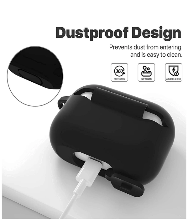 AirPods Pro Case, Soft Silicone Skin Case Cover  - Black