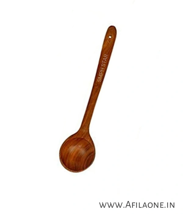 Non-Scratch Wooden Spoons for Cooking , (Pack of 1) - Brown, Free Size