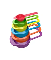 Sky Blue Measuring Cup & Spoons for, Cooking,Cake Kitchen Measuring Spoon - Red Orange, Multiple Size