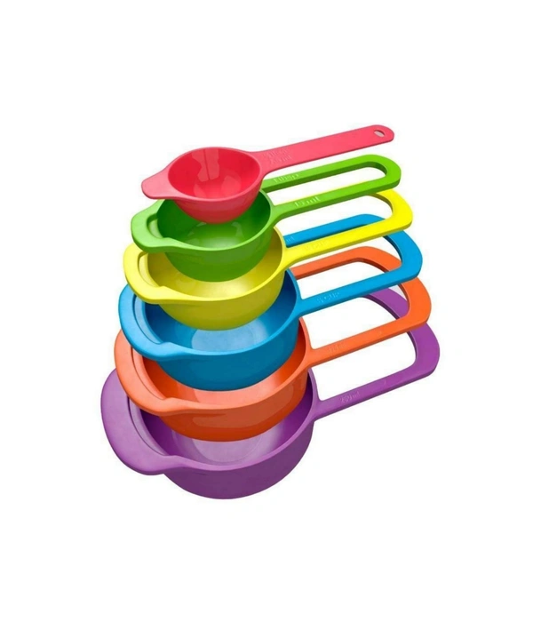 Sky Blue Measuring Cup & Spoons for, Cooking,Cake Kitchen Measuring Spoon - Red Orange, Multiple Size