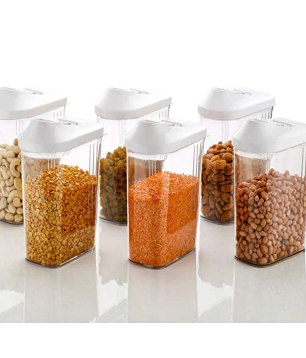 Flow Storage Container For Kitchen Set of 1 Pcs,(750 ml x 3) - transparent, 750ml