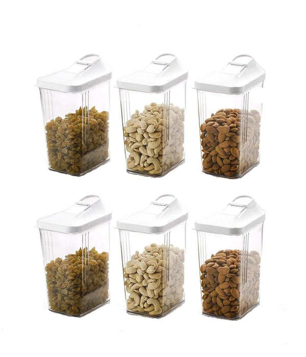 Flow Storage Container For Kitchen Set of 1 Pcs,(750 ml x 3) - transparent, 750ml