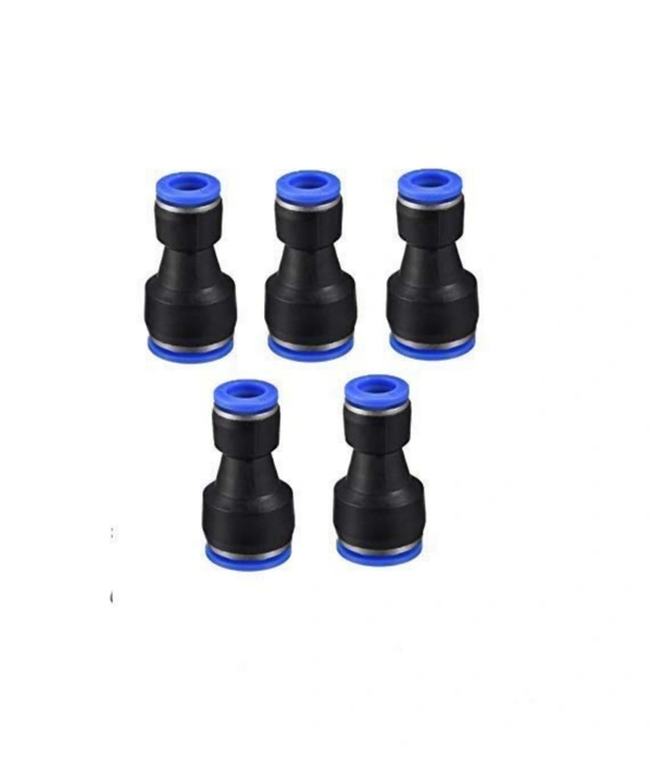 Unequal Push Union Connector to Connect Tube Fitting O.D 8mm X 12mm (5pcs) - Black, PNP