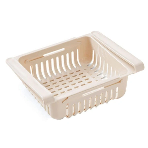 1Pcs Fridge Drawer Organizer, Upgraded Pull Out Bins, Classifiable Fridge Shelf Holder - Pink Lace