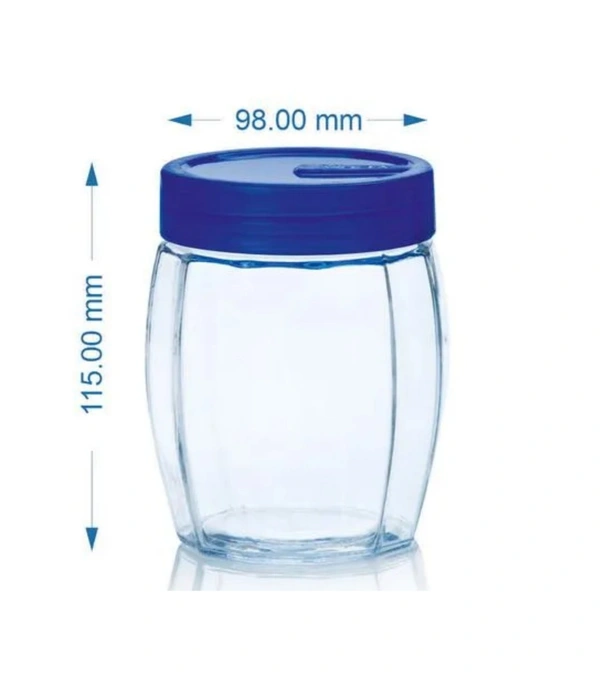 Glass X-Series Hexagon Jars- 600 ml, 1 Pieces, Transparent