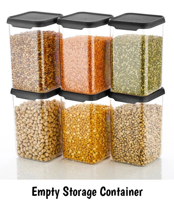 Plastic Square Container Set for Kitchen Storage - 1100ml Containers - 1100 ml.