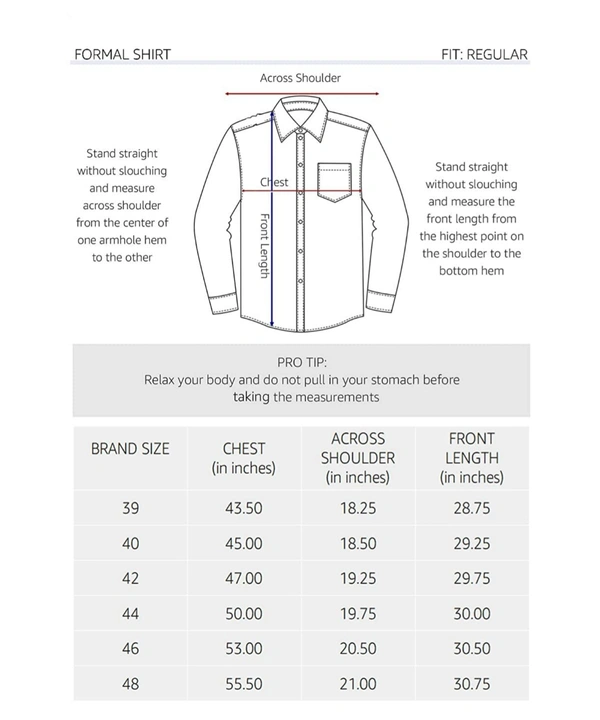 Men's Regular Fit Formal Shirt - White, 42