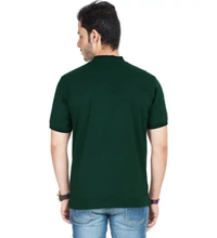 Classy Green Cotton Blend Solid Polo T-Shirt For Men - Xl
