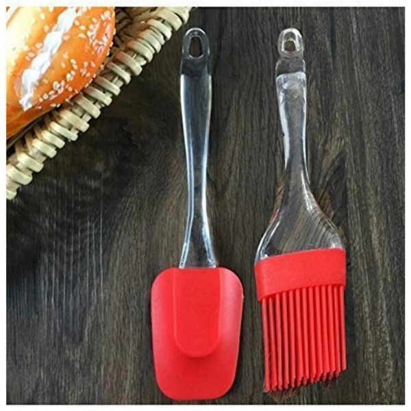 Silicone Non-Sticky Spatula and Oil Brush Reusable Kitchen