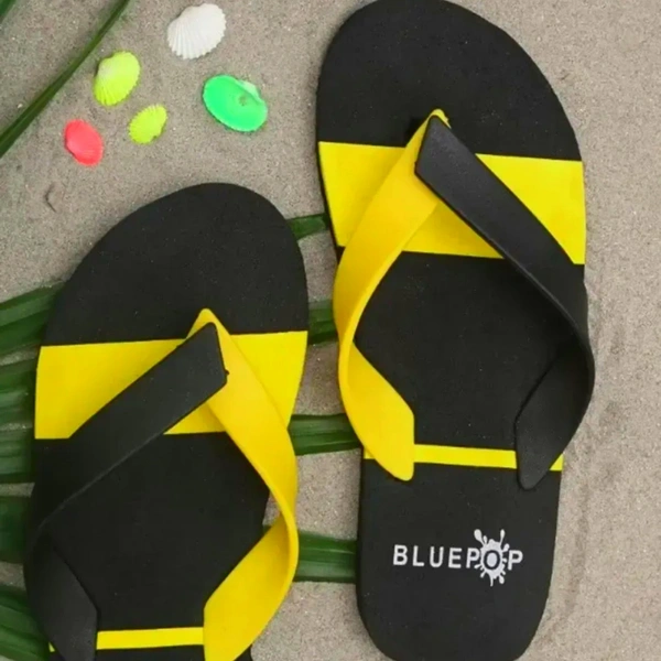 Slipper For Men yellow black Daily Wear Soft Casual  - UK 7, Yellow
