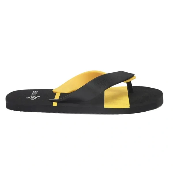 Slipper For Men yellow black Daily Wear Soft Casual  - UK 7, Yellow
