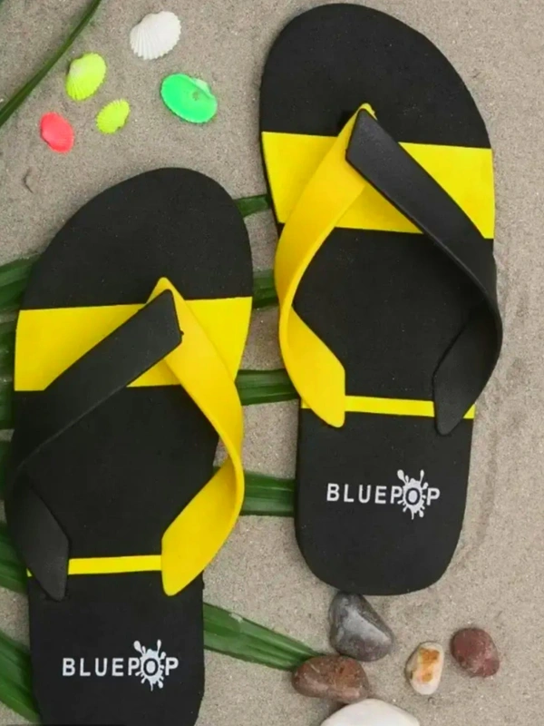 Slipper For Men yellow black Daily Wear Soft Casual  - UK 7, Yellow