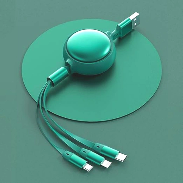 3-In-1 Elastic Data Cable Usb - Micro Usb/Usb-C