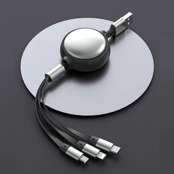 3-In-1 Elastic Data Cable Usb - Micro Usb/Usb-C