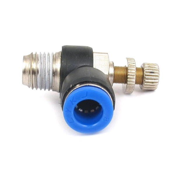 Generic 8mm x 1/4BSP Speed Control Valve Connector Pneumatic Push in Fitting - White