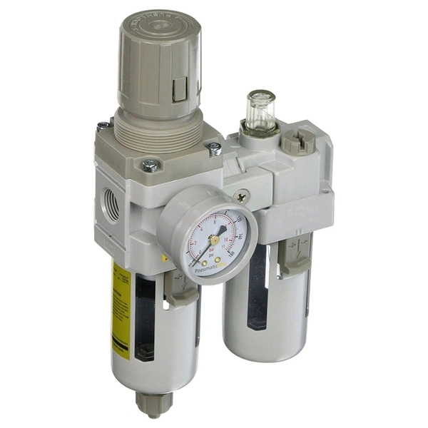 FRL Unit 1/4" Inch BSP Pneumatic (Air Filter + Regulator + Lubricator) - 3/8