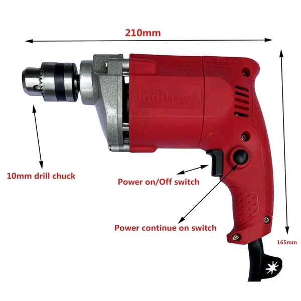 SMPH STAR  Electric Drill machine 10mm 350W (RED)