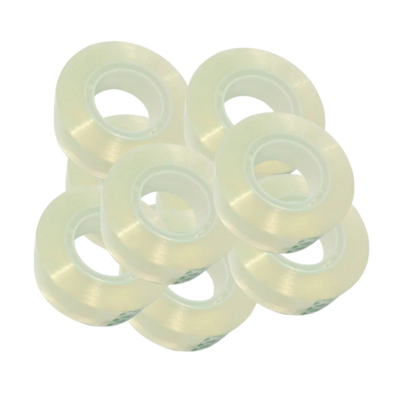 SMPH  Cello Tape With Dispenser Cutter( Pack Of 10 ) Cello Tape 18 MM X 25 Meter Roll Length 