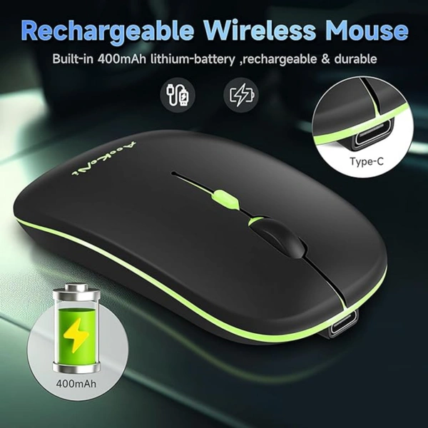 SMPH Wireless Bluetooth Mouse, Rechargeable USB Optical Mouse