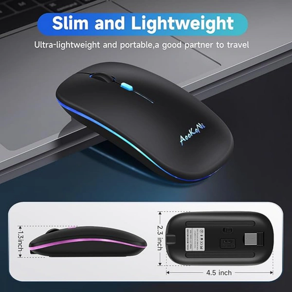 SMPH Wireless Bluetooth Mouse, Rechargeable USB Optical Mouse