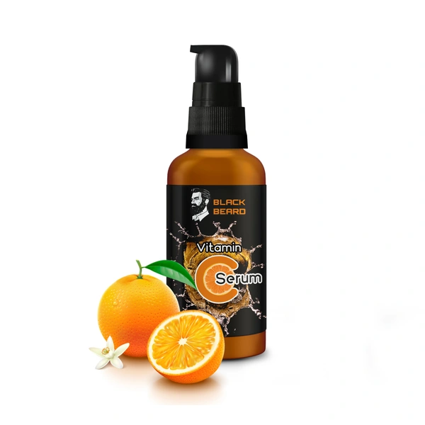 BLACK BEARD VITAMIN C FACE SERUM, 30ML 99% NATURAL SERUM FOR MEN AND WOMEN BOTH VITAMIN C FACE SERUM HYALURONIC ACID FACE SERUM - 30Ml