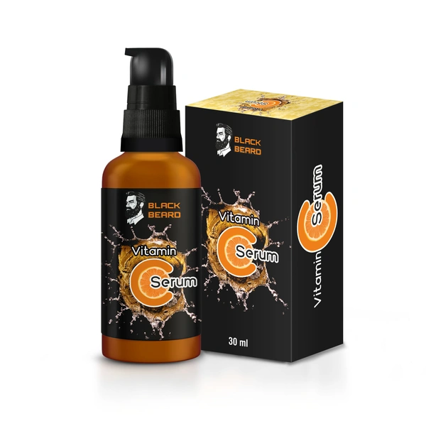 BLACK BEARD VITAMIN C FACE SERUM, 30ML 99% NATURAL SERUM FOR MEN AND WOMEN BOTH VITAMIN C FACE SERUM HYALURONIC ACID FACE SERUM - 30Ml