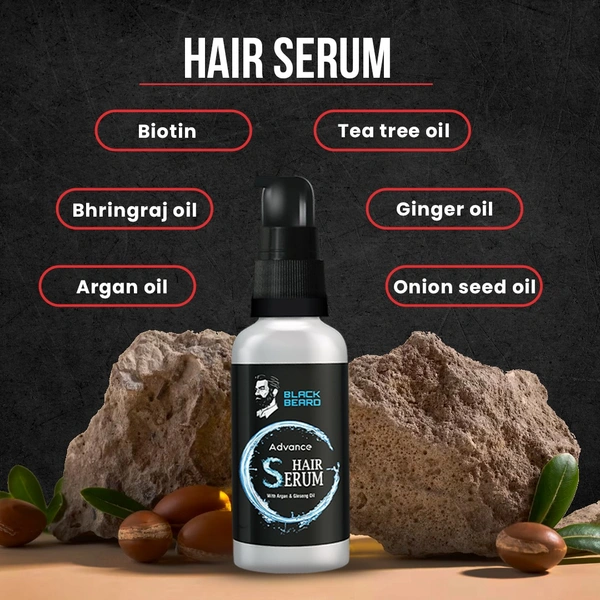 Black Beard Advance Hair Serum with Argan & Ginseng Oil for Hair Growth Serum for men - 50ml