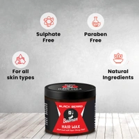 BLACK BEARD HAIR WAX STRONG & SHINY WET MATT LOOK SUPER STRONG HOLD WITHOUT HARMFUL CHEMICALS OR FIXATIVES - 100Gm