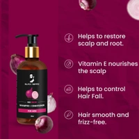 Black Beard Red Onion Shampoo + Conditioner For Dandruff Control, Smooth and Shiny Hair, Hair Fall Control for Men’s - 300ml