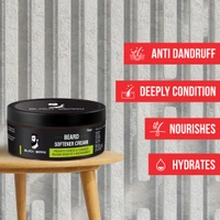 BLACK BEARD SOFTENER CREAM FOR MEN SOFTENS NOURISHES YOUR BEARD & MUSTACHE | LONG LASTING MOISTURIZATION ITCHINESS - 50Gm