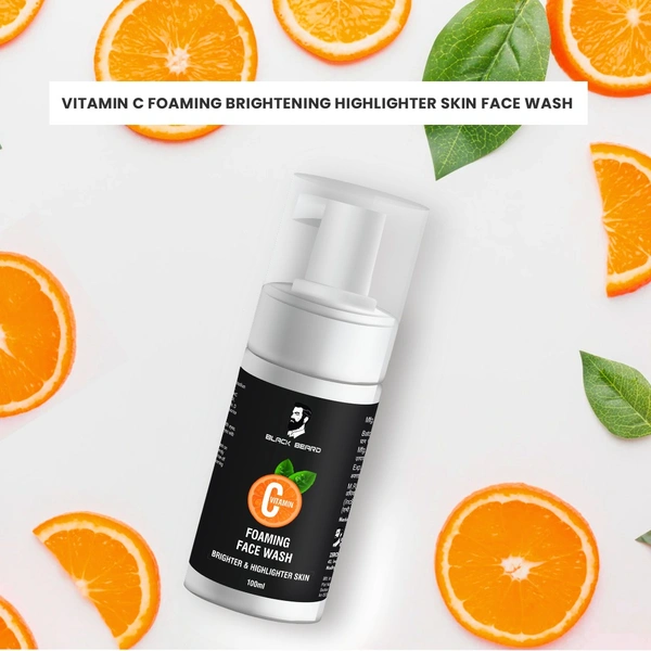 Black Beard Vitamin C Foaming Brightening Highlighter Skin Face Wash - No Parabens, Sulphate, Silicones  (Pack Of 3) - 100ml, 100ml, 100ml