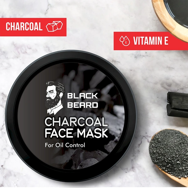 Black Beard Charcoal Neem Face wash 100ml & Charcoal face Mask , skin care combo For Men. - 100ml, 100gm