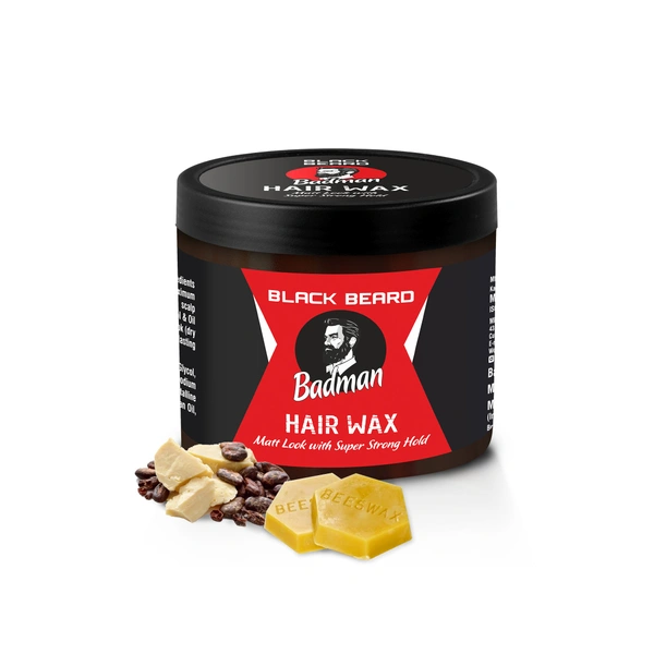 Black Beard hair Styling Combo of Advance Hair Serum & Hair Styling Wax for a long lasting hairstyle. - 100Gm, 50ml