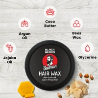 Black Beard hair Styling Combo of Advance Hair Serum & Hair Styling Wax for a long lasting hairstyle. - 100Gm, 50ml