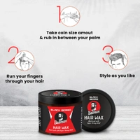 Black Beard hair Styling Combo of Advance Hair Serum & Hair Styling Wax for a long lasting hairstyle. - 100Gm, 50ml