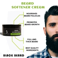 Black Beard Combo of Beard growth Oil & Beard softener cream for Men, nourishes beard & give a Fuller Beard - 50gm, 30ml