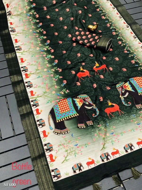 Soft Handloom Silk kalamkari Print Designer Saree