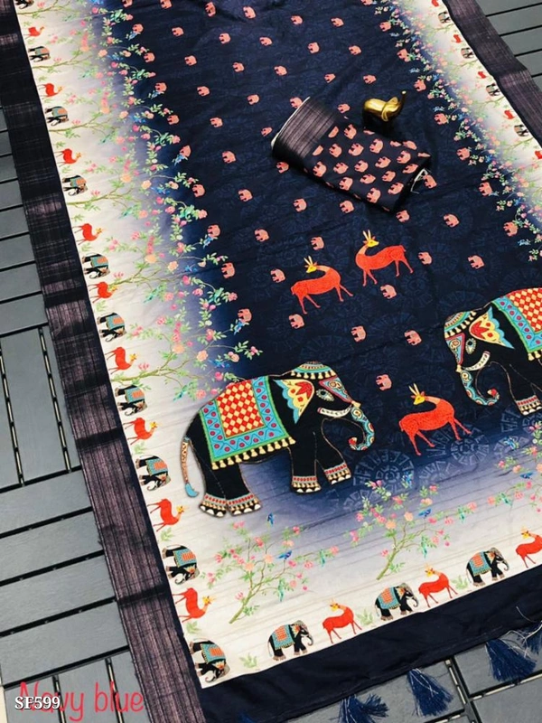 Silk kalamkari Print Designer Saree