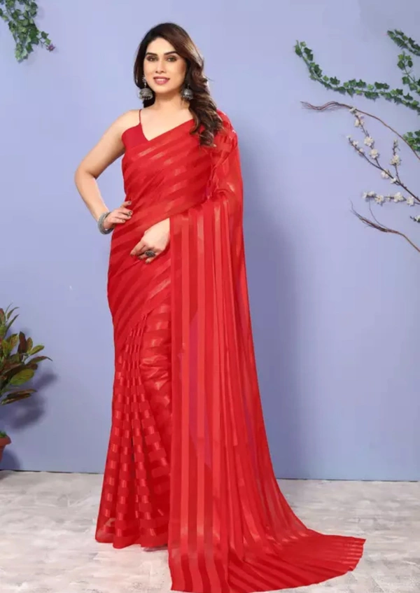 Party Wear Festive Red 🍒 Beauty  Party Wear Festive Sarees 😘 Red ♥️ Beauti  - Red