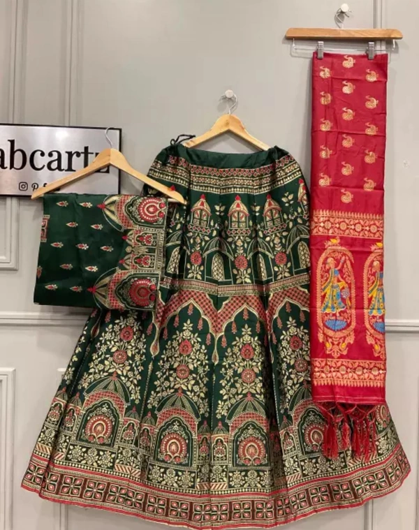 Banarasi Lehenga choli  - Fun Green