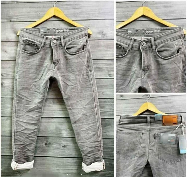 Comfort Fit Grey Jeans For Men - Gray, 32