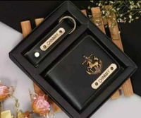 Customisation wallet Men's Customisation wallet/Purse and Keychain combo Tan - Black, Free Size