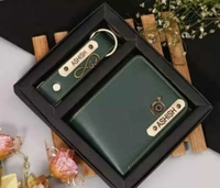 Customisation wallet Men's Customisation wallet/Purse and Keychain combo Tan - Black, Free Size