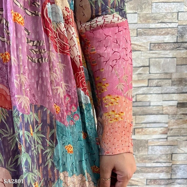 New Muslin Kurta Pant And Dupatta  - Lavender, M