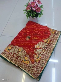 New Lounching Super Hit Design Georgette Saree - Red, Free Size