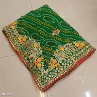 New Lounching Super Hit Design Georgette Saree - Green House, Free Size