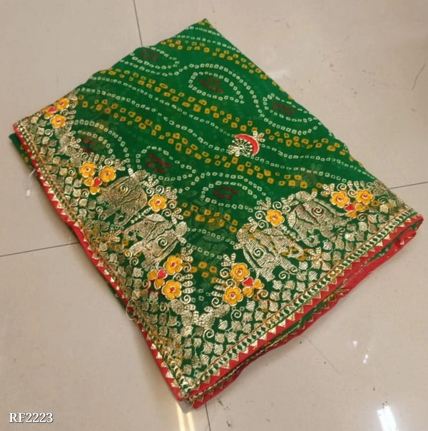 New Lounching Super Hit Design Georgette Saree - Green House, Free Size